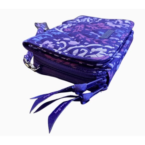 Vera Bradley RFID 3 in 1 Paisley Amethyst crossbody/wallet keyring - Picture 4 of 8